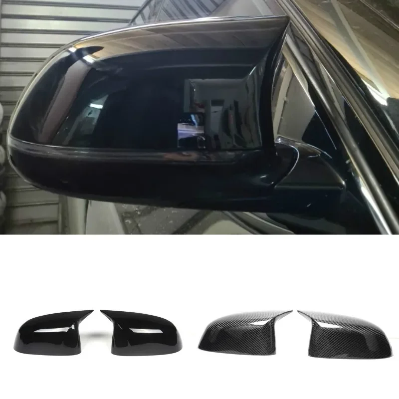 

2 Pcs Glossy Balck Cover Auto Rearview Mirror Cap Covers Blind Spot Mirror Fit for BMW 2014-2018 F15 X5 & F16 X6 F26 X4 F25 X3