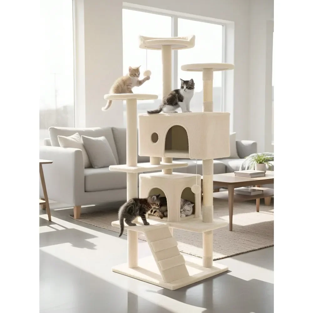 

Cat Tree Tower For Indoor Cats,MultiLevel Furniture Activity Center With ching Posts Stand House