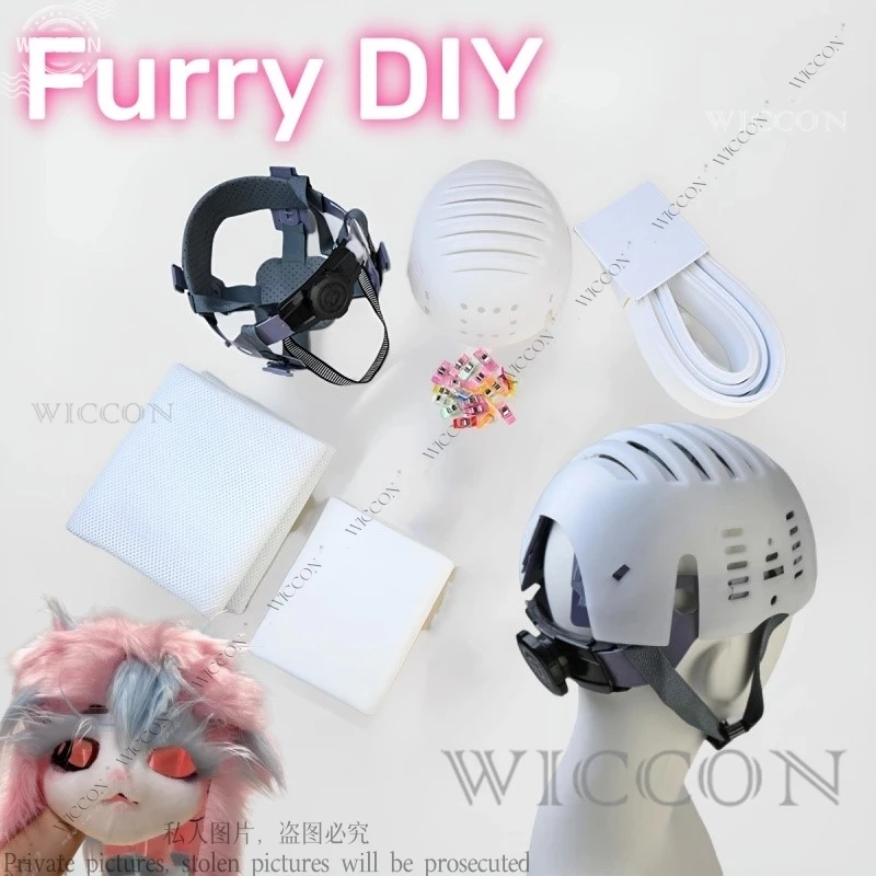 Fursuit Kigurumi czaszka nakrycia głowy Cosplay futrzany kostium DIY akcesoria akcesoria Cosplay pianka zwierząt Kig głowa baza Fursuit