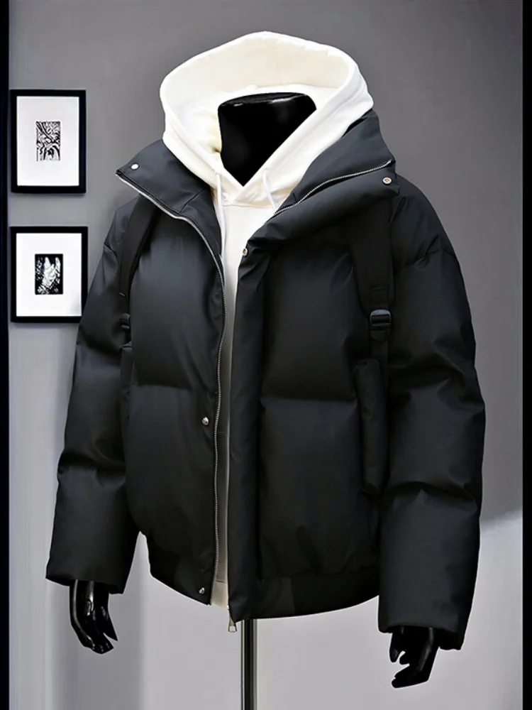 

Утепленная хлопковая куртка для мужчин: легкое пуховое пальто в американском стиле Cleanfit, повседневная зимняя верхняя одежда