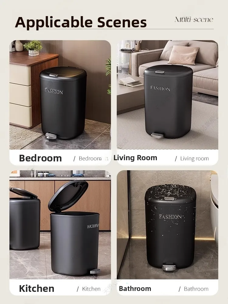 

Кухонное мусорное ведро большого размера с высокой емкостью и педалью, современное Sle для гостиной, батома, домашнего использования, 2025 г., новый дизайн