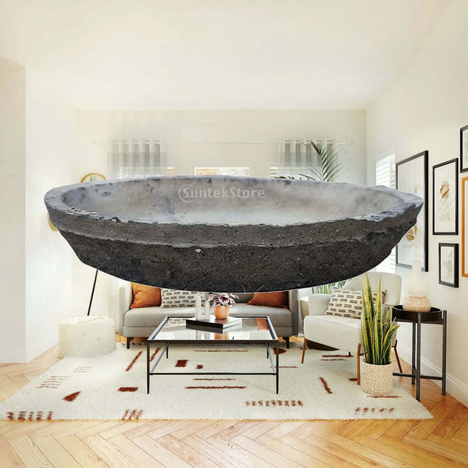 Sous-plate en terre cuite respirante pour plantes, soucoupe rustique en argile pour pots de plantes d'intérieur et décoration de jardin