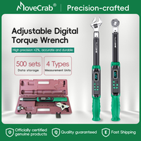 Digital Torque Wrench with Interchangeable Heads Precision Adjustable 5-99.6ft.lb(6.8-135Nm) Ratchet & Open-End Heads Profession
