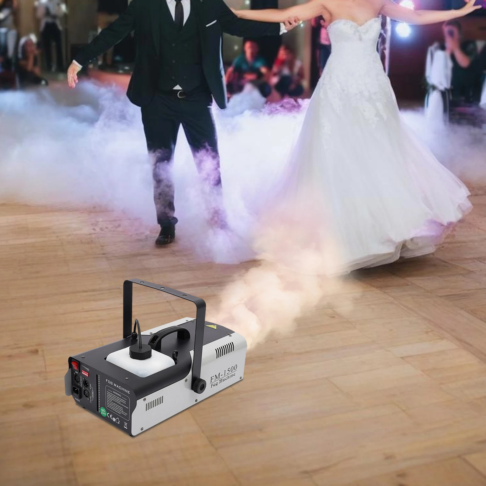 Tragbare Professionelle Nebelmaschine mit 9* 3W LED-Leuchten 220V 1500W Fernbedienung, DMX512-Steuerung Bühnenbeleuchtung Nebelerzeuger