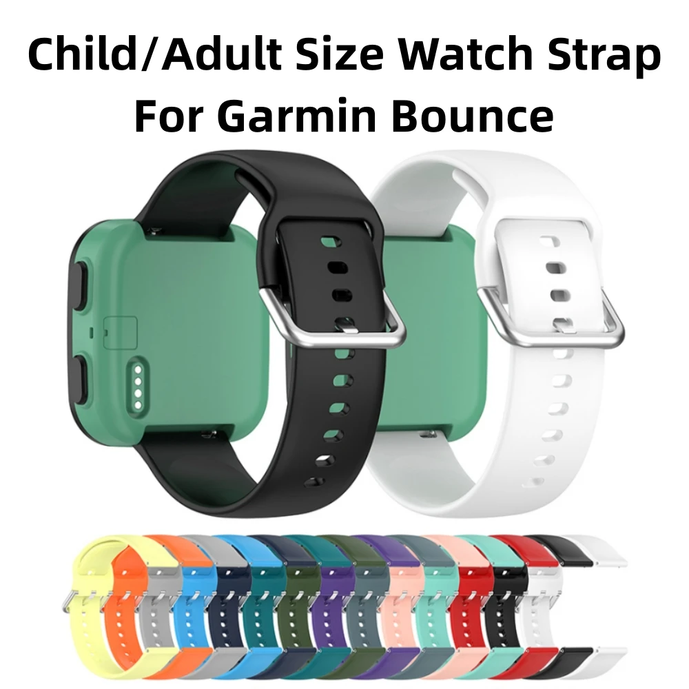 For Garmin Bounce Child/Adult Size Silicone Watch Strap Watch Replacement Accessory Fitting Pure Color Watchband 1 Pcs