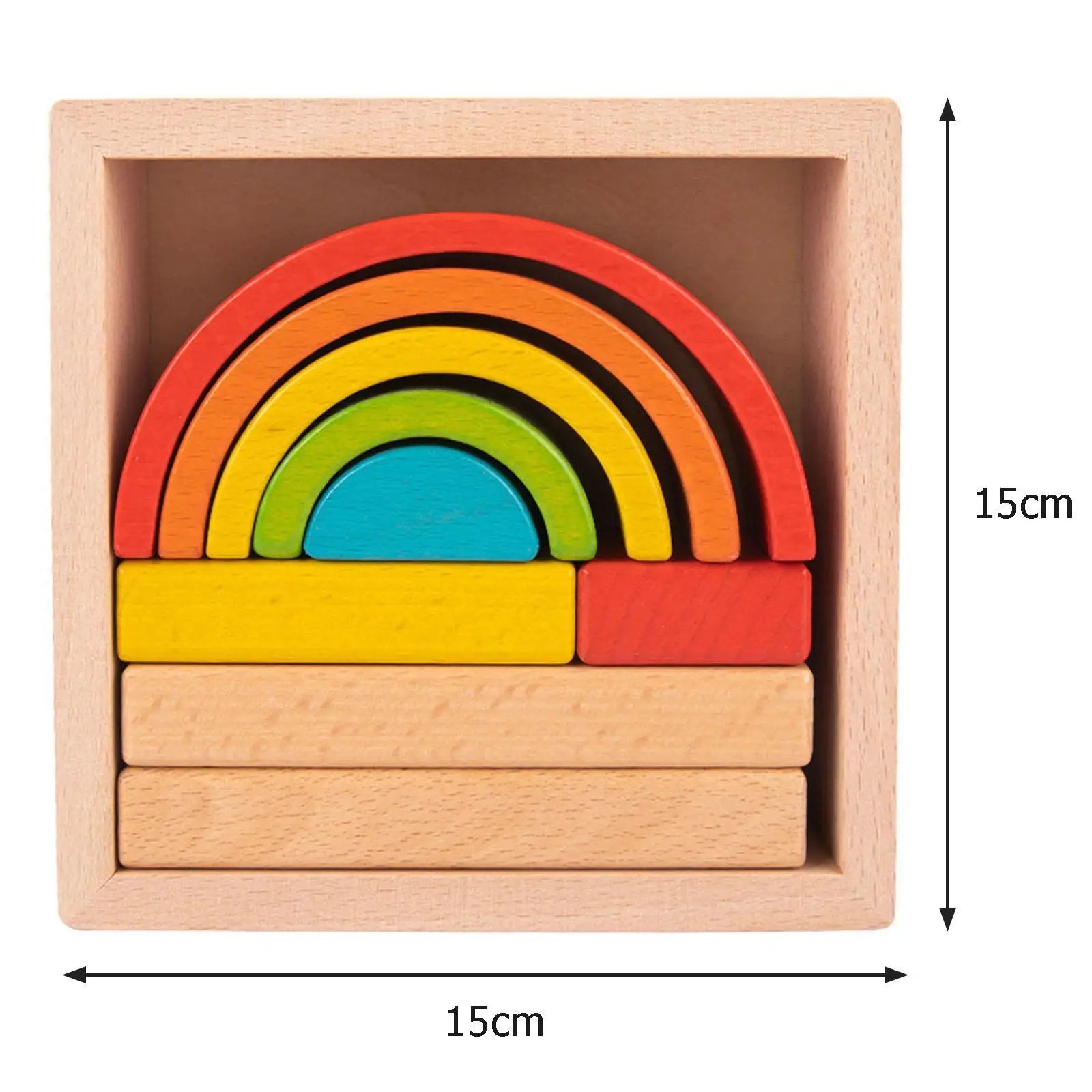 

Wooden Stacker Nesting puzzle children toys Montessori Geometric Matching Fine Learning Building Blocks for Children Kids