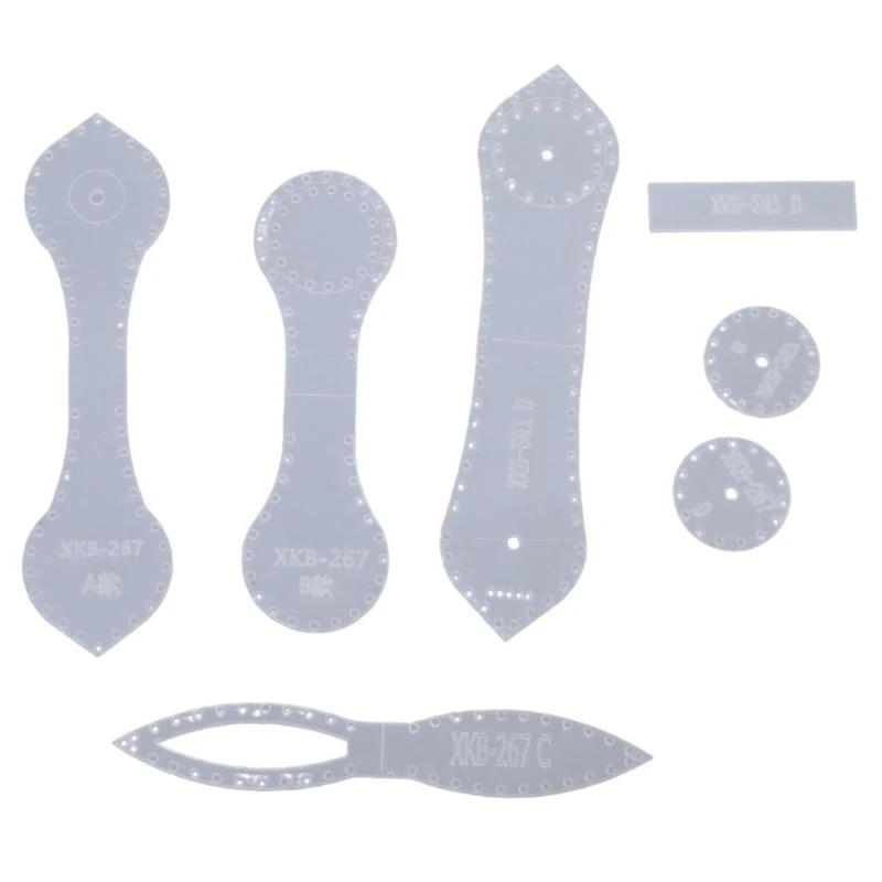  DIY Wallet Leather Acrylic Templates Keychains Pattern Stencil Leather Keychain Crafts DIY Tool for Quilting Sewing Tool