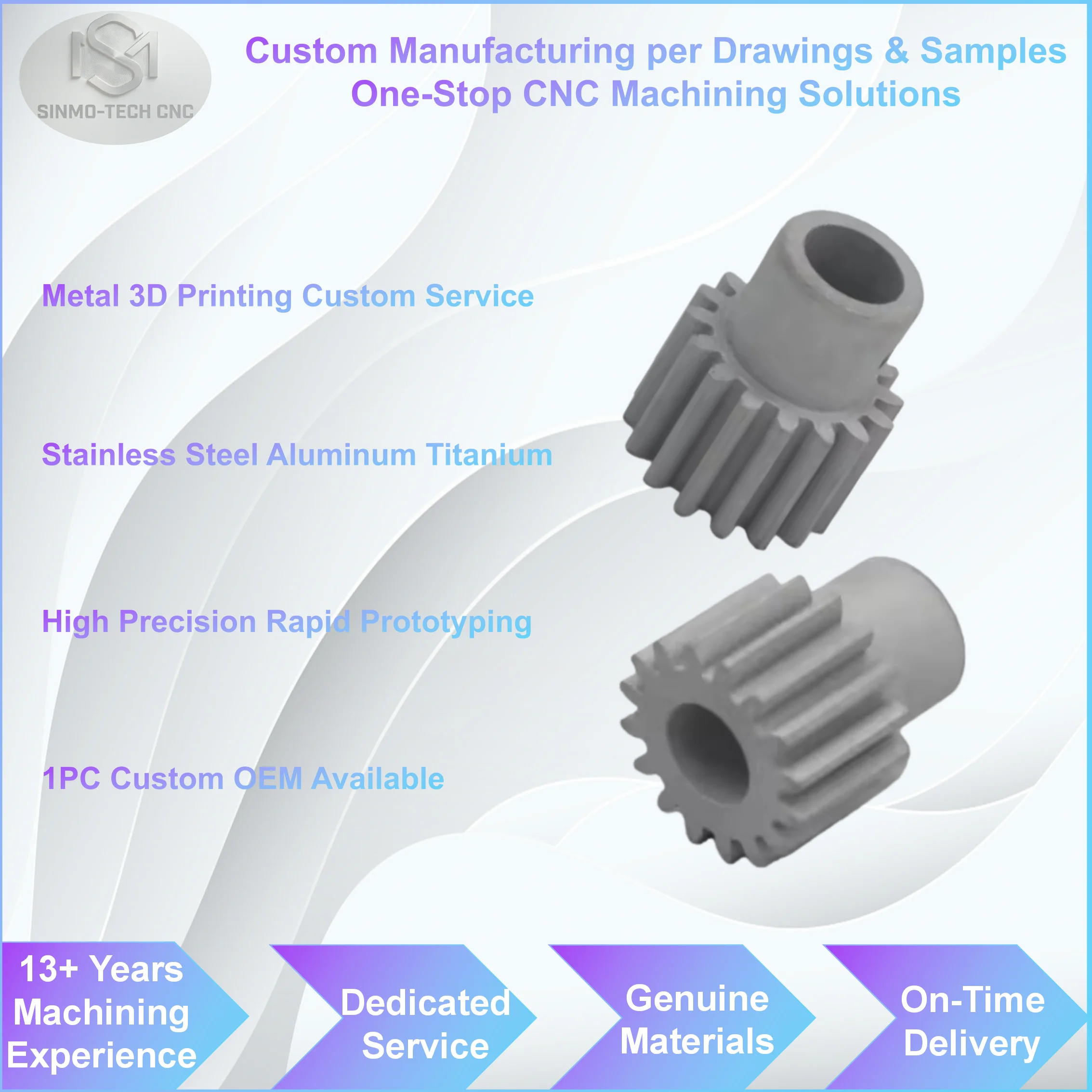 

OEM Metal 3D Printing Machining Custom Stainless Steel Titanium Alloy Rapid Prototyping Service