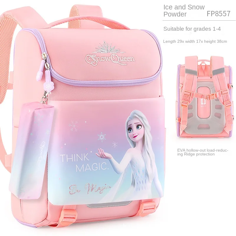 Disney Frozen Girl School Bag Grade 1-3 Elsa Anna Primary Student Shoulder Orthopedic Backpack Large Capacity Light Mochilas