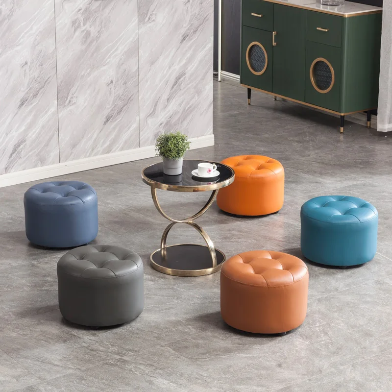 

European Stool Bedroom Dresser Chair Round Adults Ottoman Vanity Stool Chair Accessory Sillas Para Sala De Estar Home Furniture