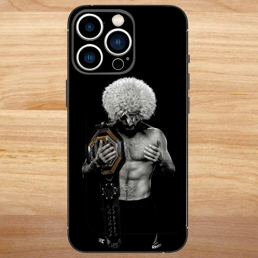 Khabib Nurmagomedov Phone Case For iPhone15,14,13,12,11,Pro,Max,Plus,Mini,X,XS,XR,8,7,6,S,Plus,SE Soft Black Case