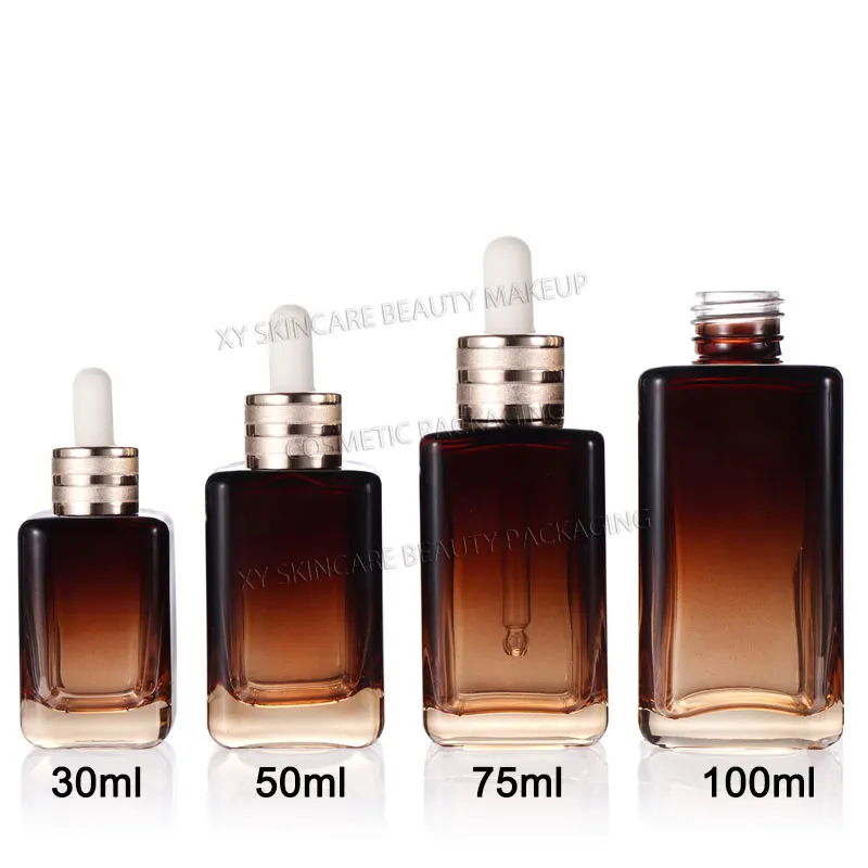 10 Uds. Botellas cuentagotas transparentes de 30ml, embalaje para el cuidado de la piel, botellas de suero para base, contenedor de vidrio de repuesto de viaje