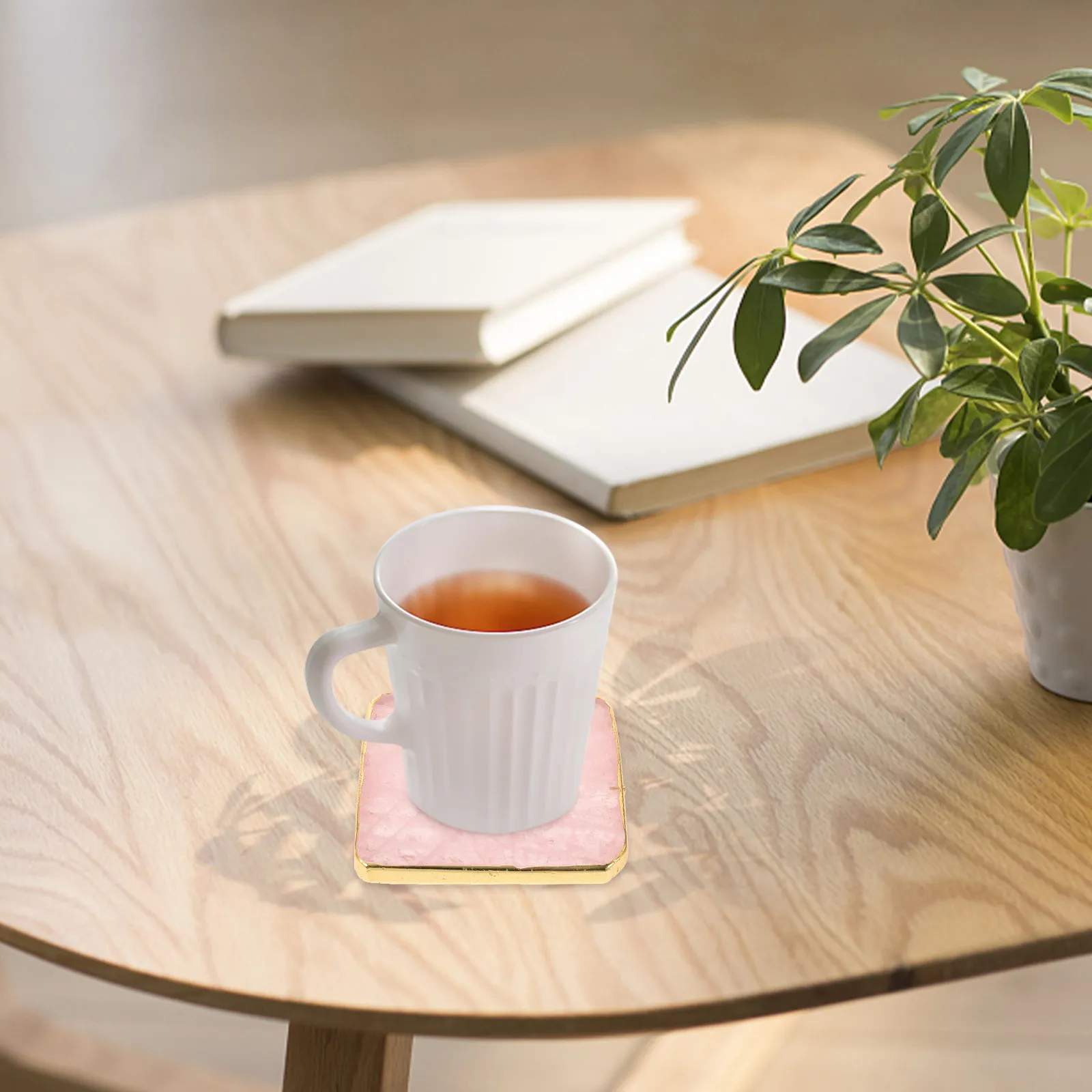 

Crystal Coaster Decorative Table Mat Pink Agate Cup Pad Elegant Dining Room Kitchen Insulation Desk Protection