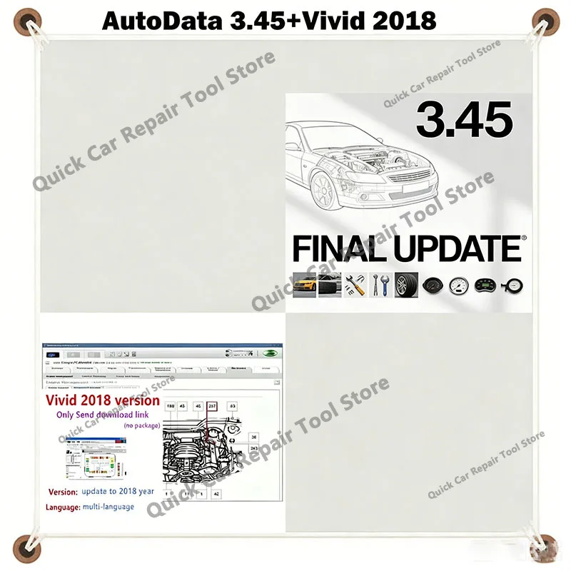 Autodata 3.45 obd2 scanner Auto repair software + Vivid 2018 Workshop DATA 2018 Atris-Technik Europe Automotive Repair Software
