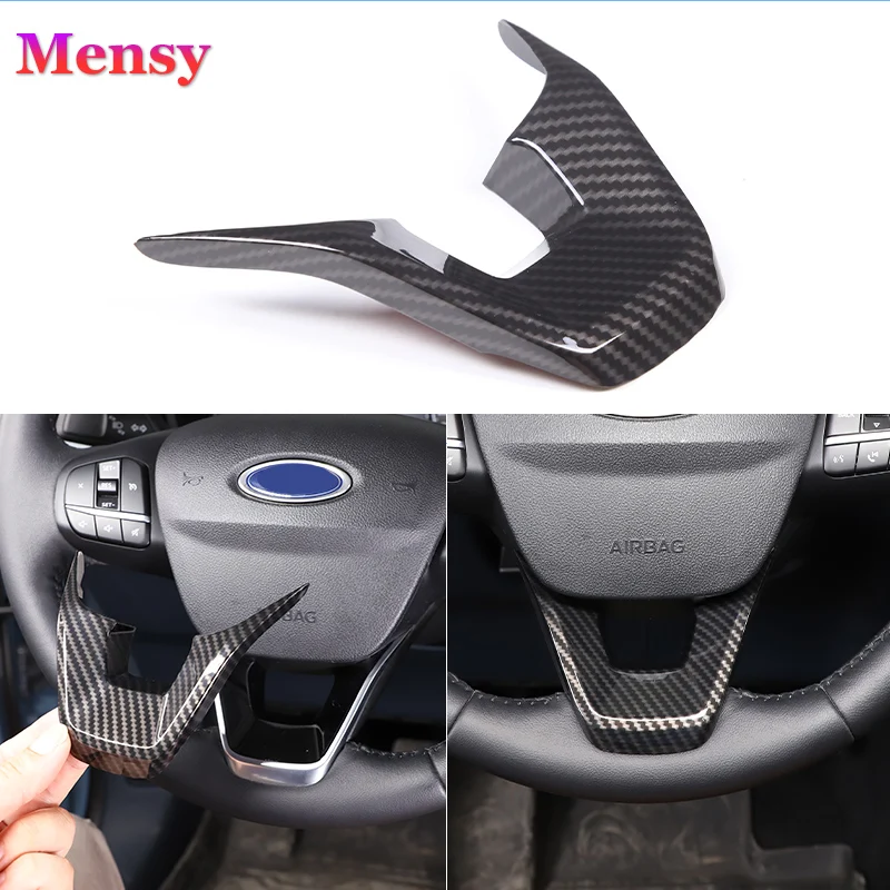 

ABS Carbon Fiber Color Steering Wheel Trim Cover For Ford Maverick 2022 Accessories Steering Wheel Decor Styling
