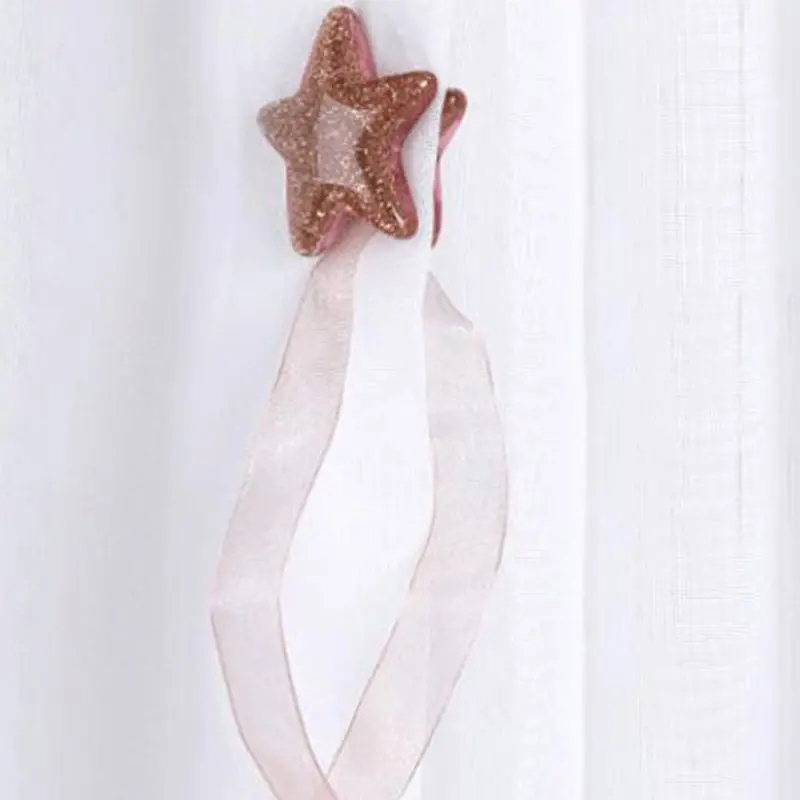 1PC 32cm Magnetic Window Curtain Buckles Star Shaped Curtain Tie Rope Buckle Home Curtain Hooks Straps Decorative Accessories