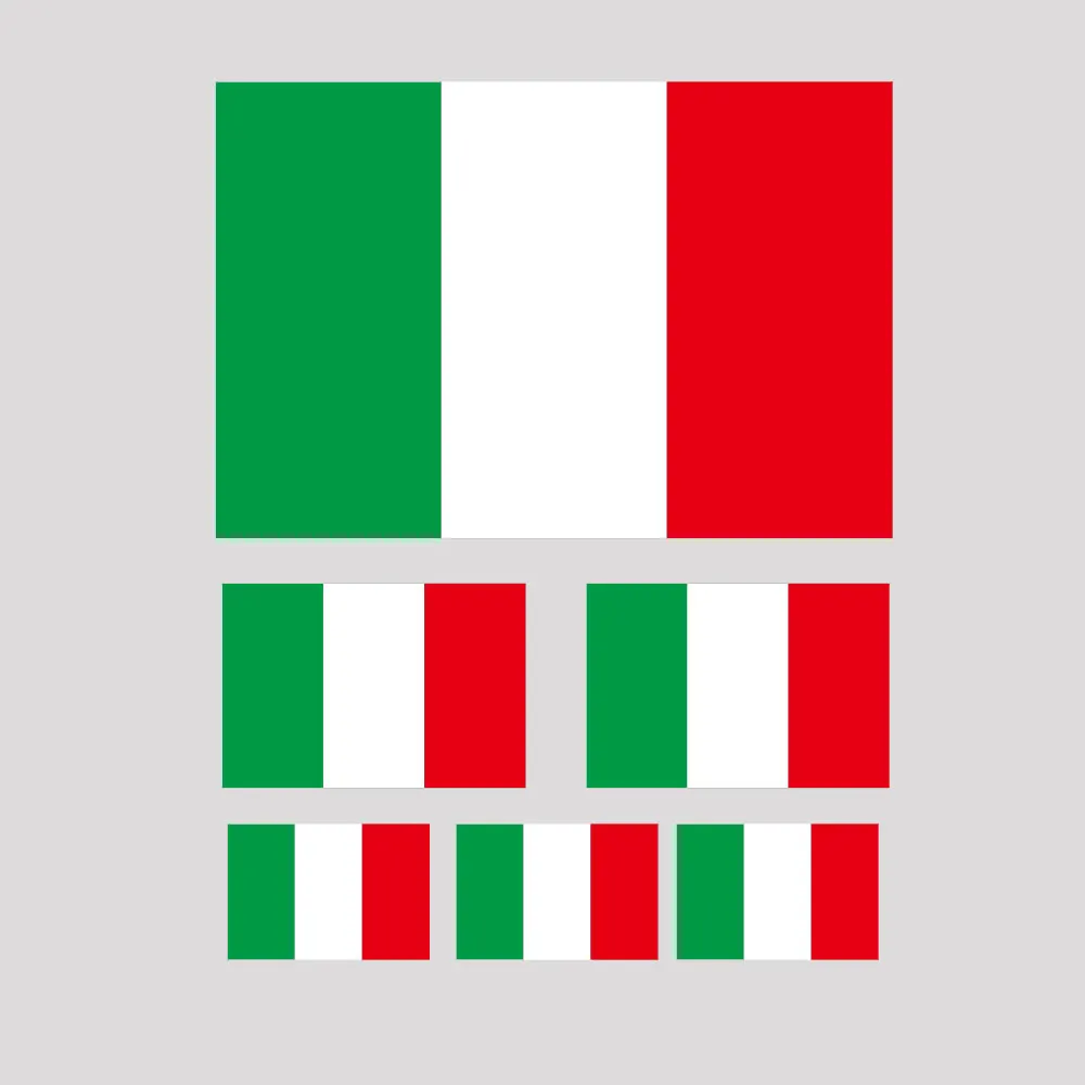 6pcs for Assorted Italian Flag Sticker Set Die Cut Decal Italy ft-017