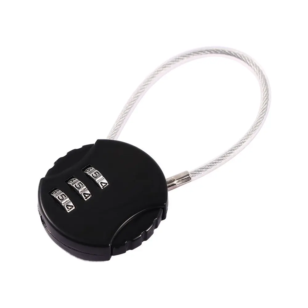 Portable Useful Hiking Ball Shaped 3 Digit Combination Steel Wire Gym Padlock Code Lock Trunk Locks Bicycle Lock