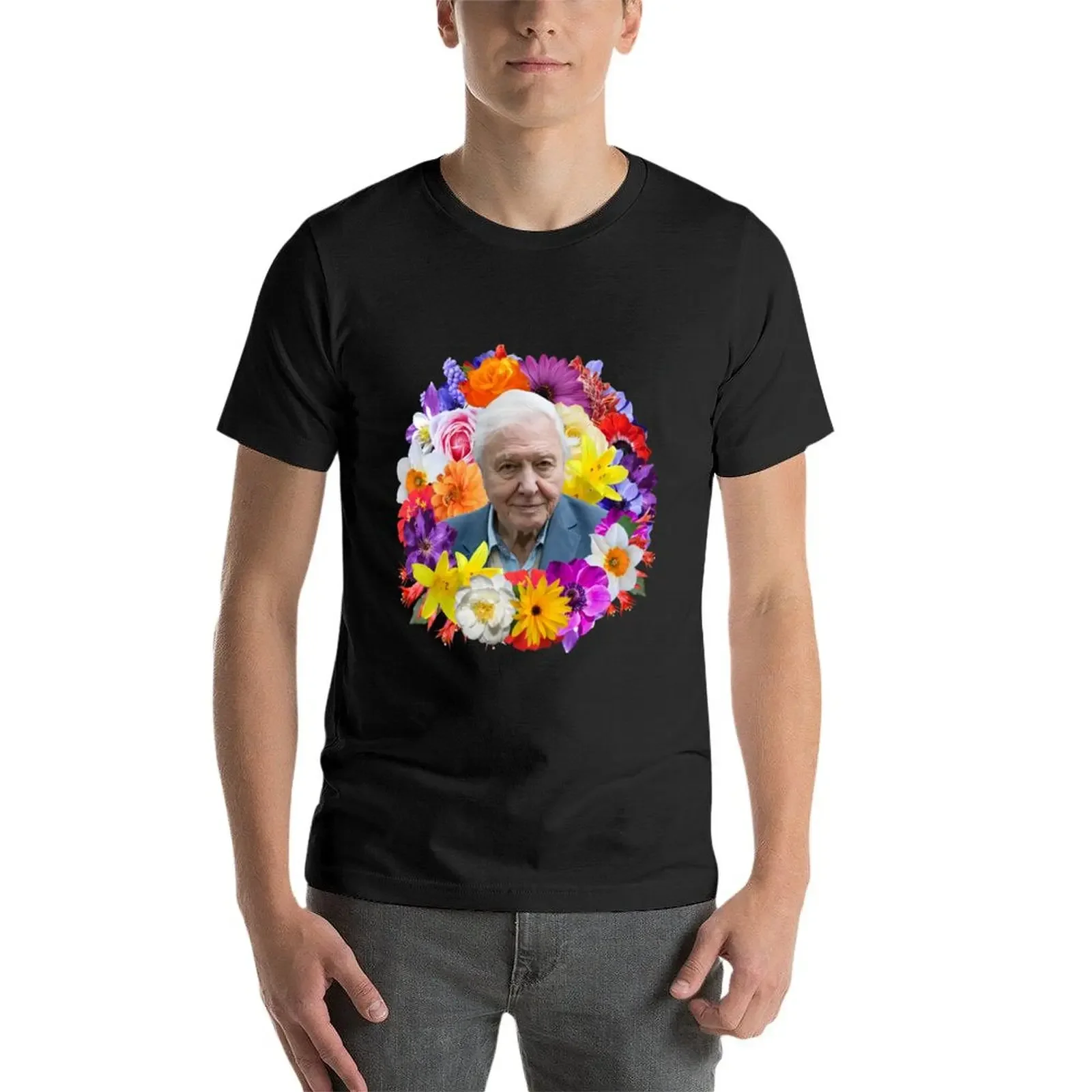 Camiseta de David Attenborough para hombre, ropa de calle de anime, camisetas de alta calidad