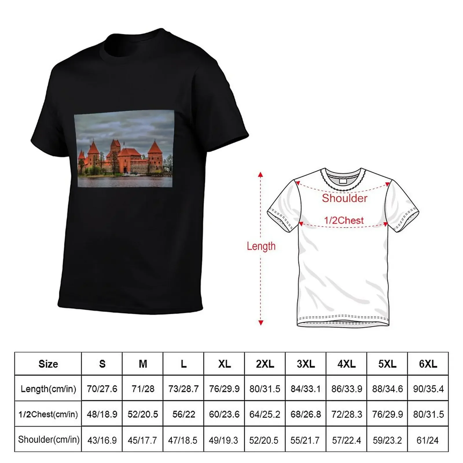 Lithuania. Trakai Island Castle. T-Shirt T-shirts man quick drying summer tops designer shirts fitted t shirts for men