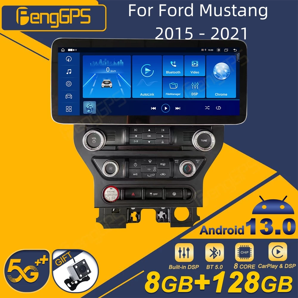 

Автомагнитола для Ford Mustang 2015-2021, Android, 2Din, стереоприемник, Авторадио, мультимедийный плеер, GPS-навигация, экран головного устройства