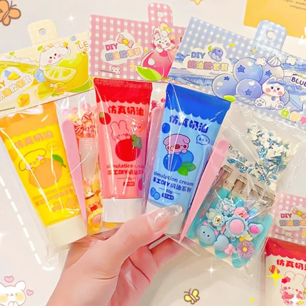 Lovely Plastic Resin Simulation Cream Gel Yellow Red Blue DIY Handmade Toy Set Resin Accessories Unisex