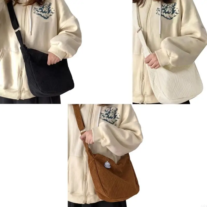 

2023 NEW Shoulder Bag Large Capacity Solid Color Bag for Teen Girl Versatile Corduroy Crossbody Bag Trendy Bag 547A