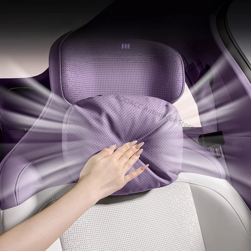 For Changan AVATR 06 07 12 Nappa Leather Car Headrest Neck Pillow Comfortable Seat Lumbar Support Waist Cushion Car Accessories
