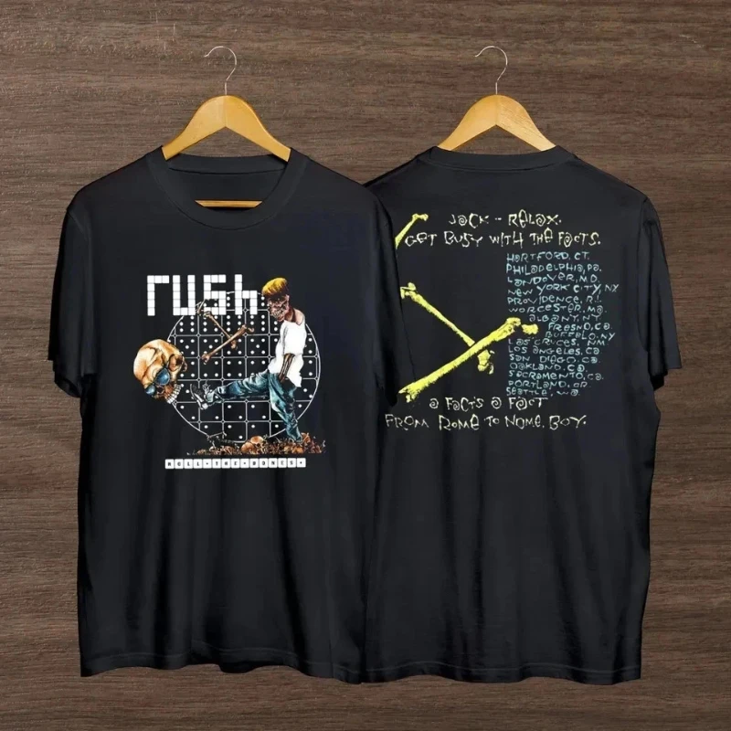 1991 Rush Rock Band Rolling the Bones Pushead Deadstock Tour T-Shirt Streetwear aus reiner Baumwolle für Paare für Damen – Detail 3