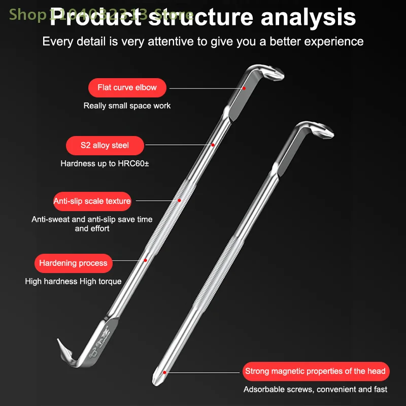 High Torque L/S-Shaped Double Head Screwdriver Mini Small Cross High Hardness Screwdriver for Precision Electronics