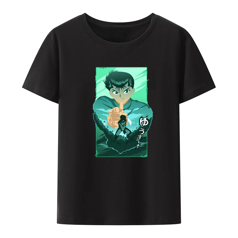 YuYu Hakusho Yusuke Novelty Nostalgic Japanese Anime Printed T-shirt Top Print Graphic T-shirts Humor Camiseta Hombre Casual