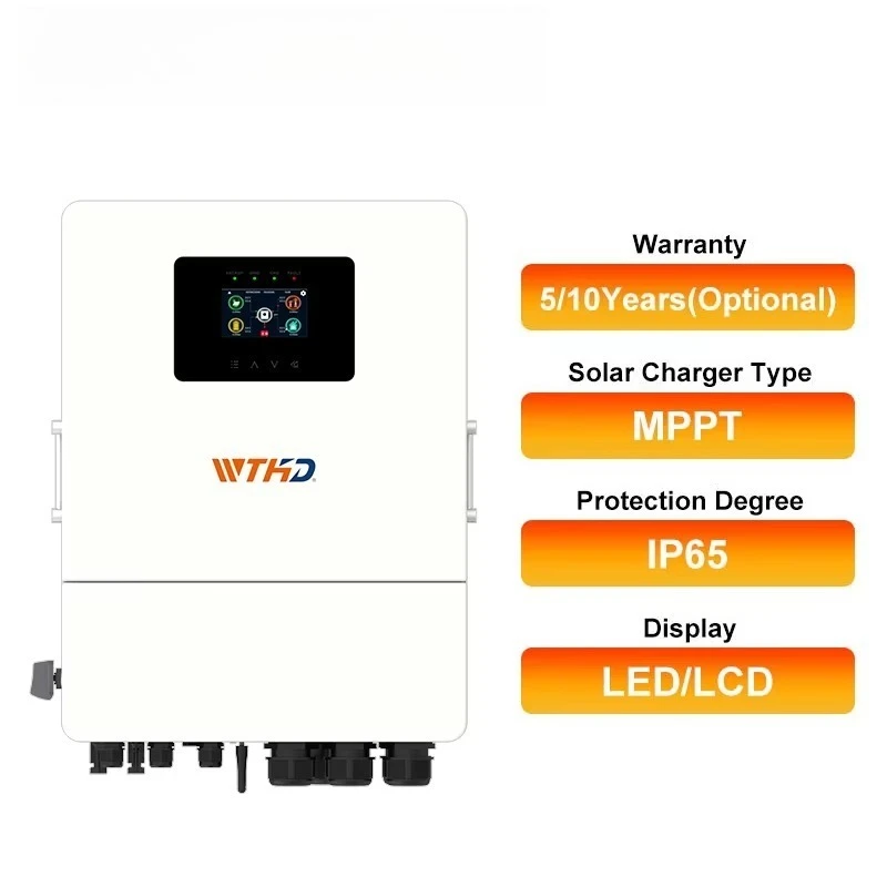 16KW Hybrid Inverter Single Phase 48V 3 MPPT 50-450V IP65 Wi-Fi CT Sensor Dual AC Input Touchscreen