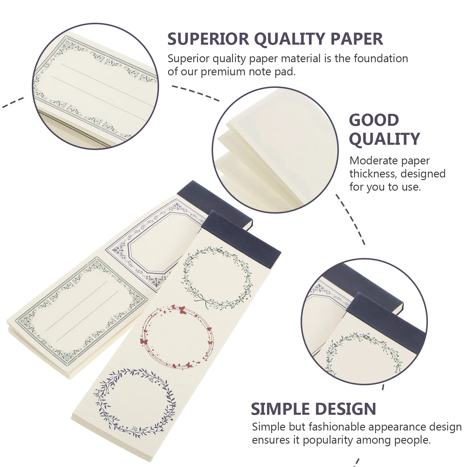 2pcs Multi-purpose Notepad Mini Writing Notepad Office Use Premium Paper Compatible Pens Pencils Markers for Staff