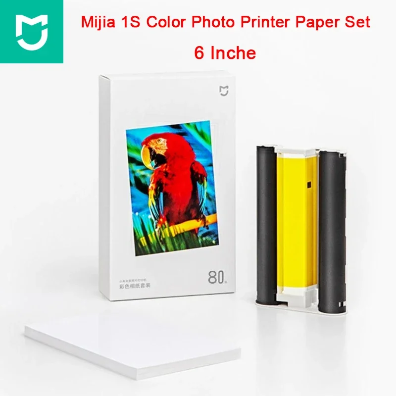 Mijia Photo Printer 1S Color Photo Paper Set of 80/160/240 Pcs High Definition Sublimation 6 Inch Portable Photo Paper Portable