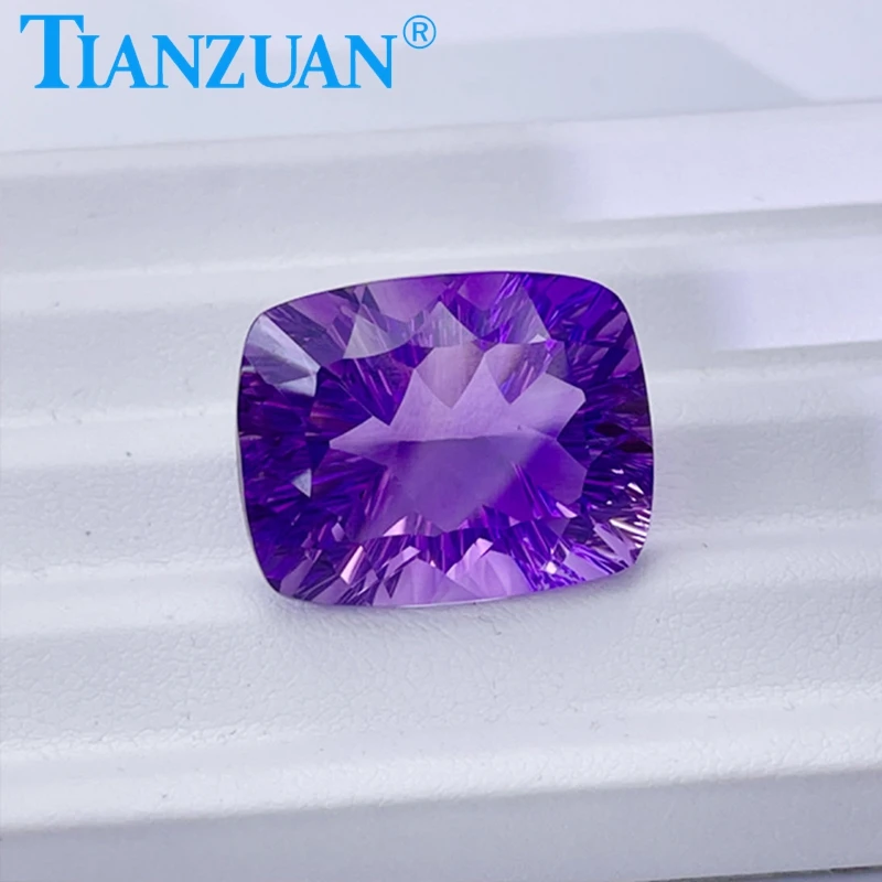 38.55ct Natural Amethyst Intense Purple Color Antique Cushion Shape Brilliant Cut Loose Gem Stone with GRC Certified
