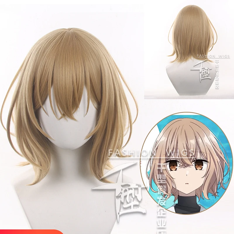 أنيمي هينكو ثمانية مائة سنة من اسم شعر مستعار تأثيري 33 سنتيمتر شعر مستعار كاكي قصير لجميع القديسين كرنفال فستان الحفلات