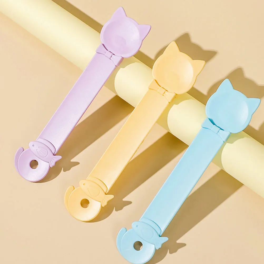 

6pcs Cat Feeder Long Handle Wet Treat Dispenser Squeeze For Kitten Lickable Tool Pet Feeding Home Pet Shop Cat