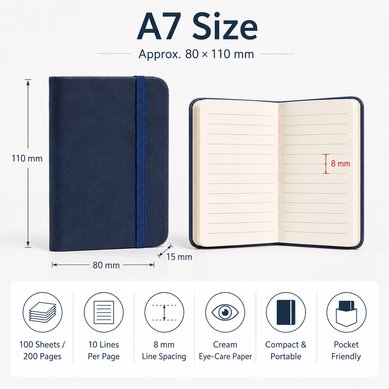Cuaderno de bolsillo A7, 100 h - Leather Work Notepad reseña y precio