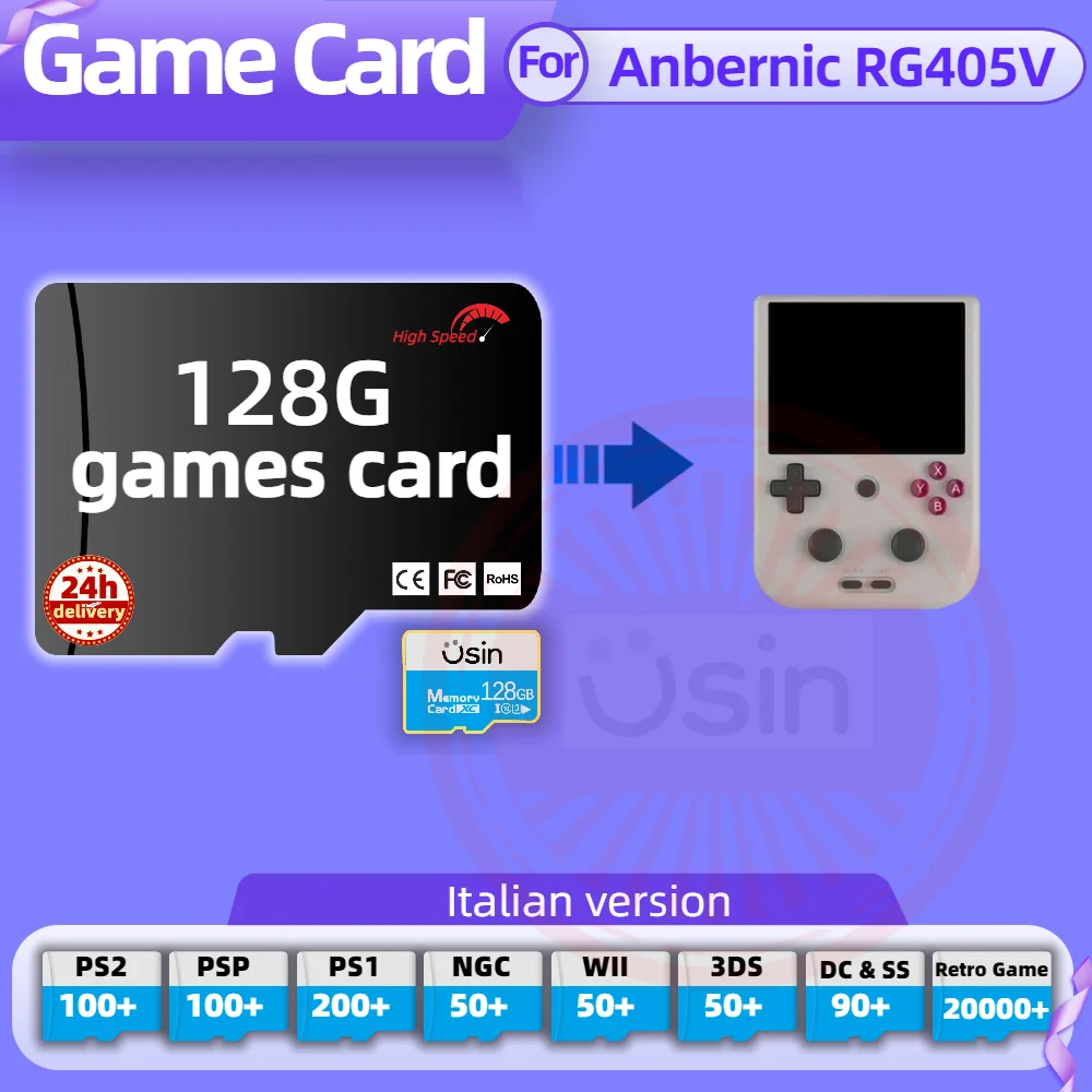 Memory Game Card For Anbernic RG405V Italian version Retro PS2 PSP Games Android Gaming portable Console SD TF High Speed 128G