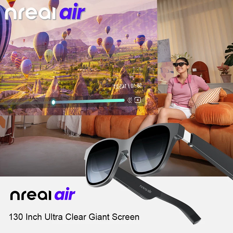 

XREAL Nreal Air 3D Smart AR Glasses 130inch Space Giant Screen Computer Glasses 1080P Sony Micro OLED Smart Lenses for Phones/PS