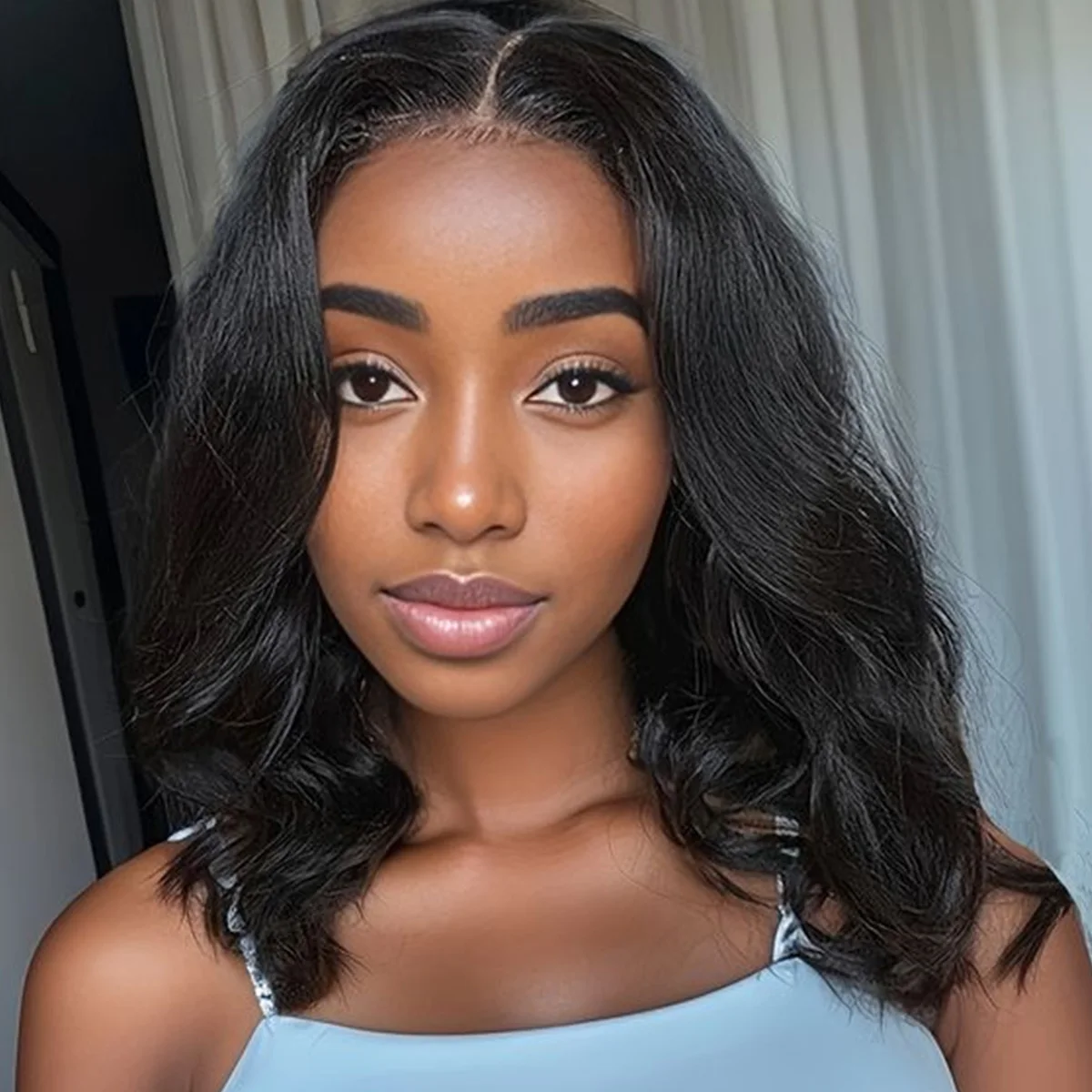 

180 Density Body Wave Bob Wig Peruvian Body Wave Lace Front Wigs Natural Color Preplucked Human Hair Lace Frontal Wigs For Women