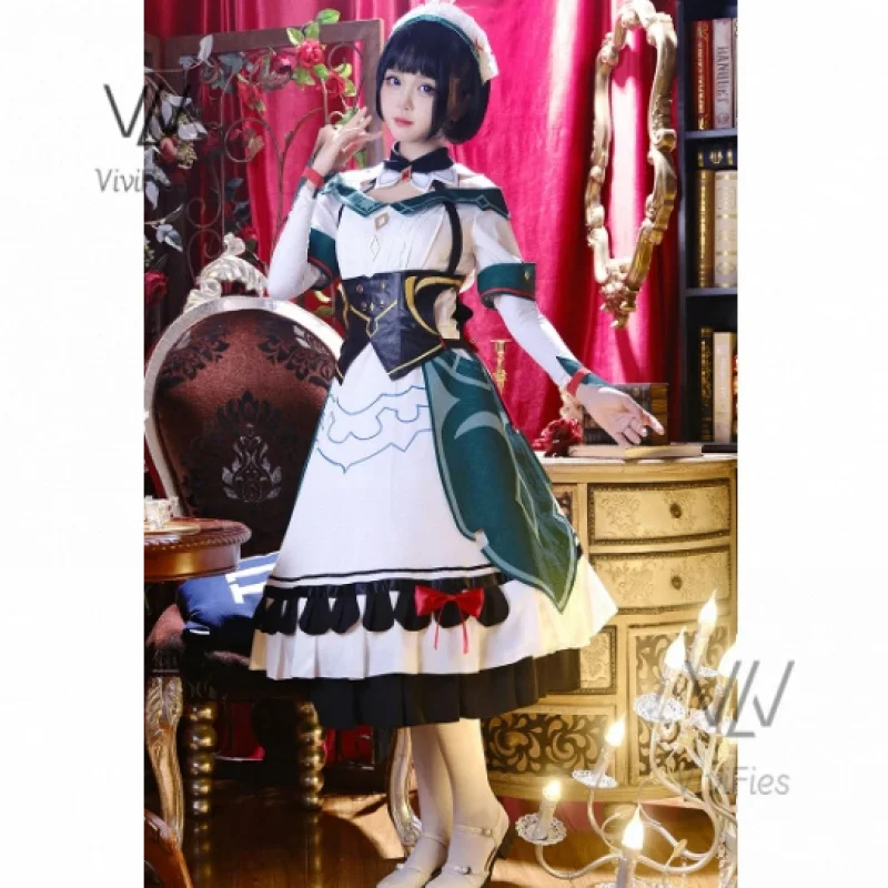 

Katheryne Game Genshin Impact Cosplay Costume DokiDoki-R Katheryne Costume Halloween Plus Size Adventurers Guild