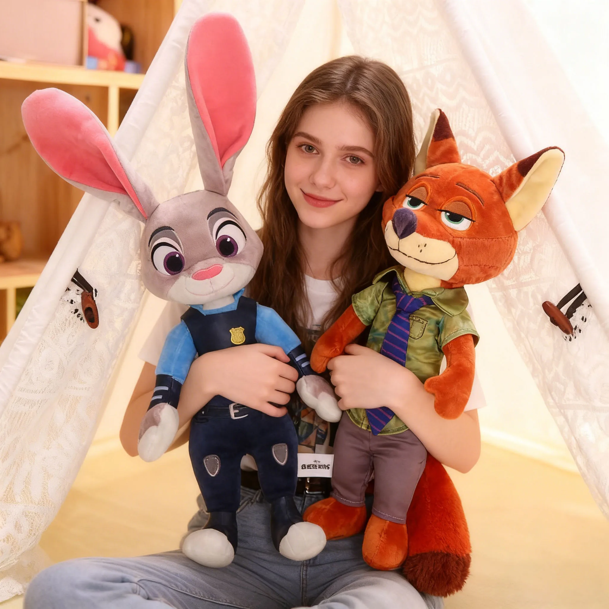 Schattige dierenpluche pop 40 cm - Zootopia Vos en konijn Knuffel Cartoon Kawaii Zacht speelgoed voor meisjes Kinderen Verjaardag Kerstcadeau