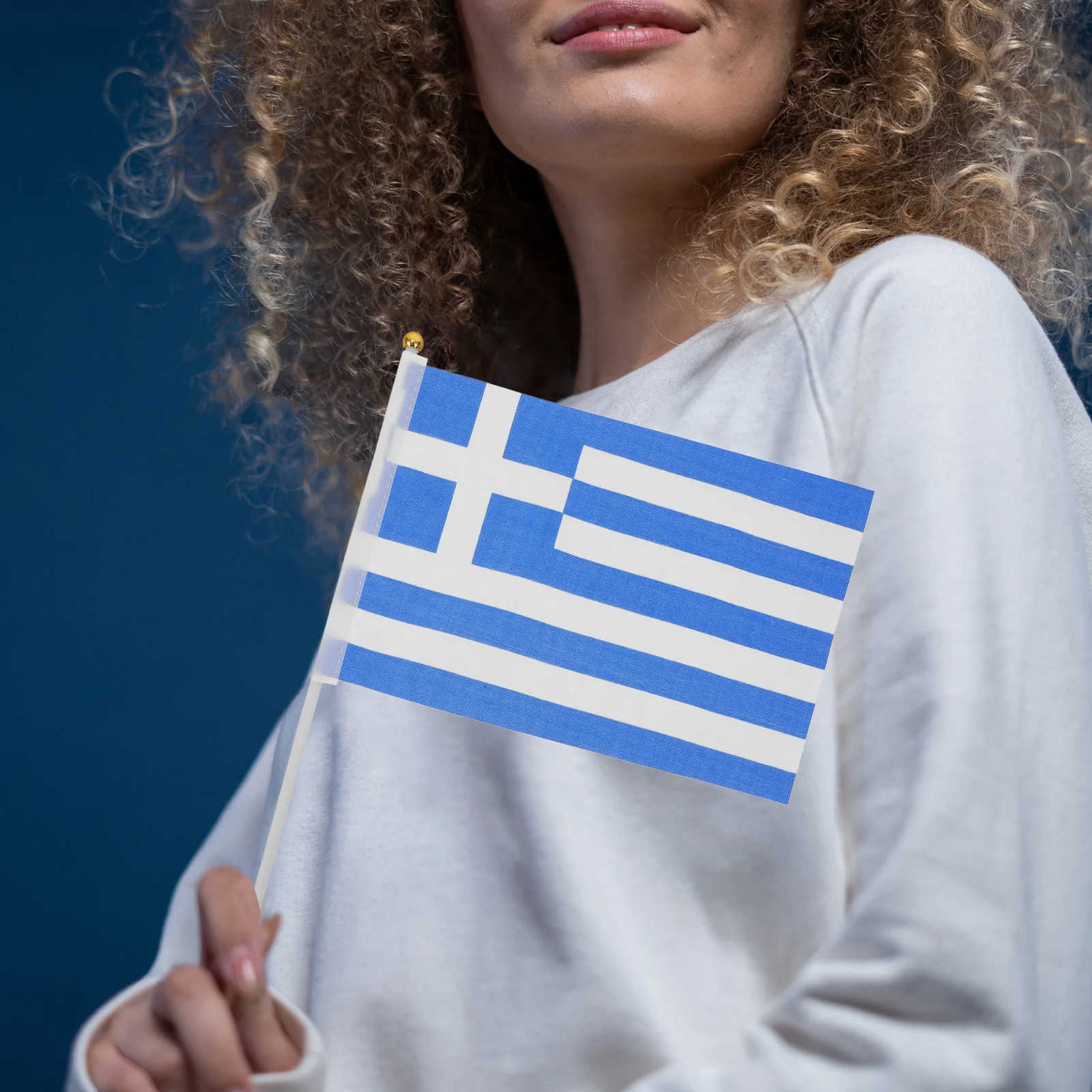 

100pcs Handheld Flags Greece Mini Stick Flag Decorations Themed Parties National Celebration Sports Events Small Portable