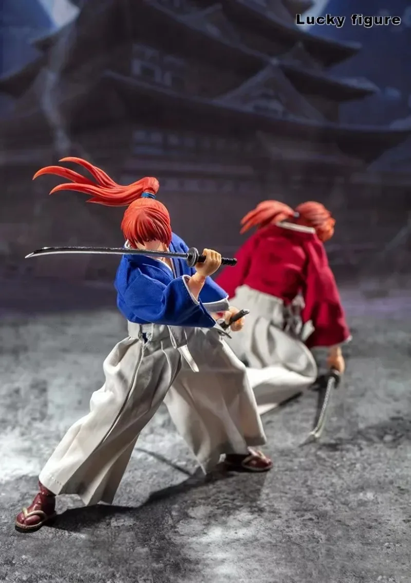 Toy Model Dasin GT Model Rurouni Kenshin HIMURA KENSHIN Himura SHF 1/12 Red / Blue/ 2nd Release PVC Action Figure Anime in Stock