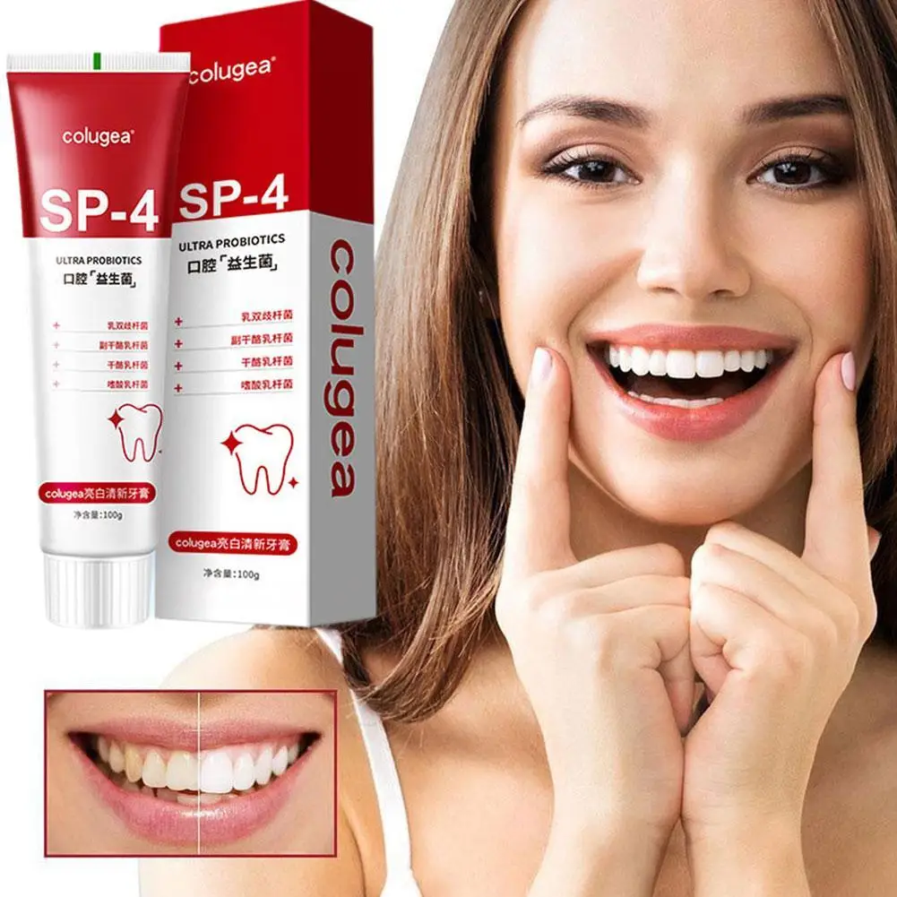 Dentifricio sbiancante probiotico schiarente e rimozione macchie Sp-4 alito fresco dentifricio denti sbiancare dentifricio cura dei denti 100g