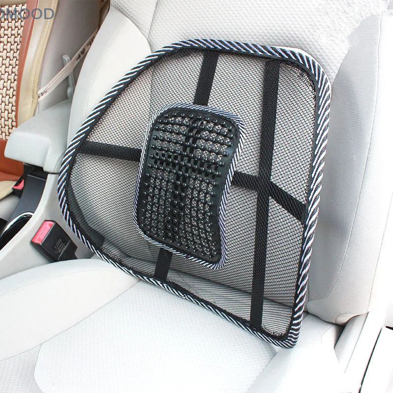 Car Seat Office Chair Massage Back Lumbar Support Mesh Ventilate Cushion Pad Black Mesh Back Lumbar Cushion For Car Driver