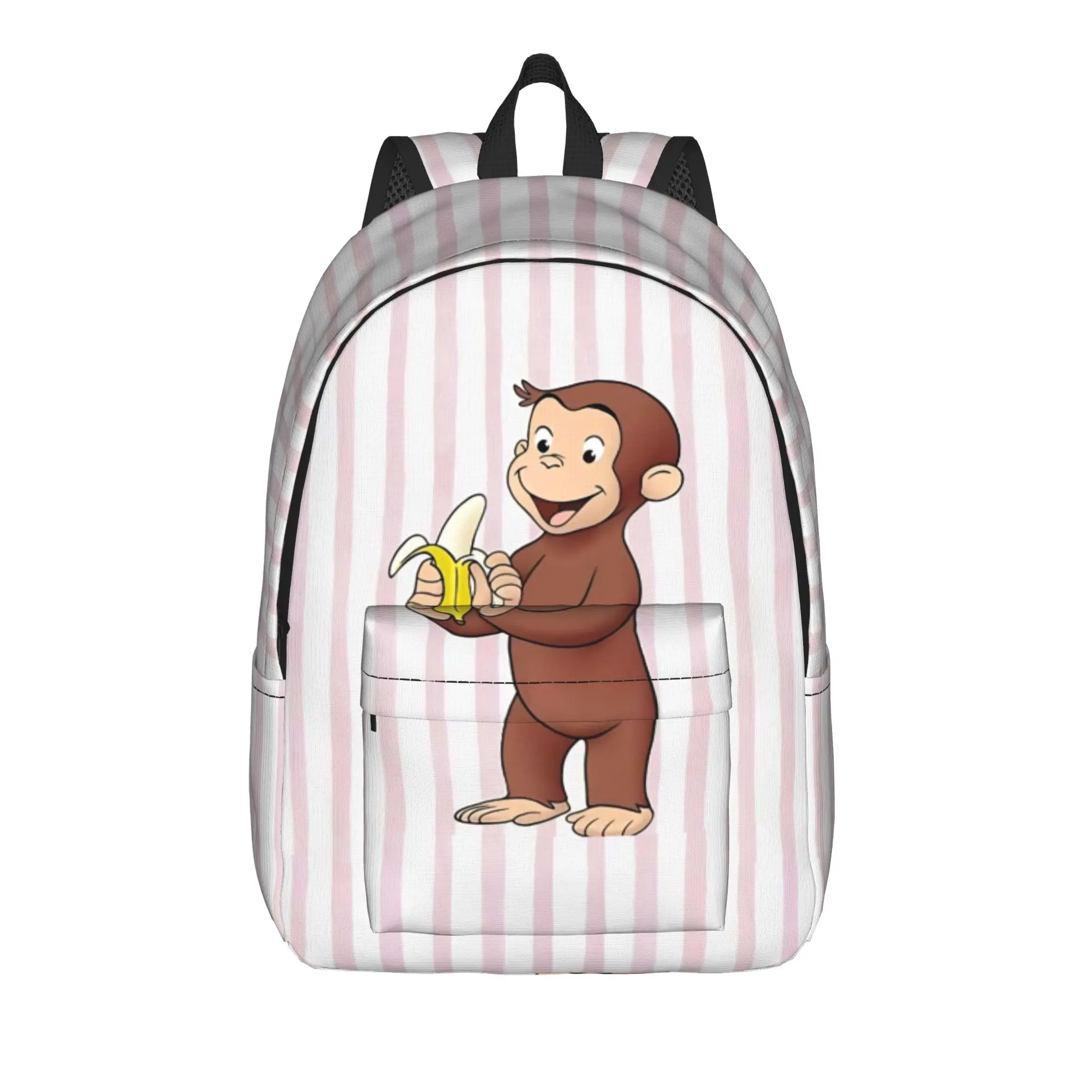 Curious Monkey Georges Cartoon Casual Backpack Lightweight Student Business TV Series Daypack for Men Women Laptop Shoulder Bag