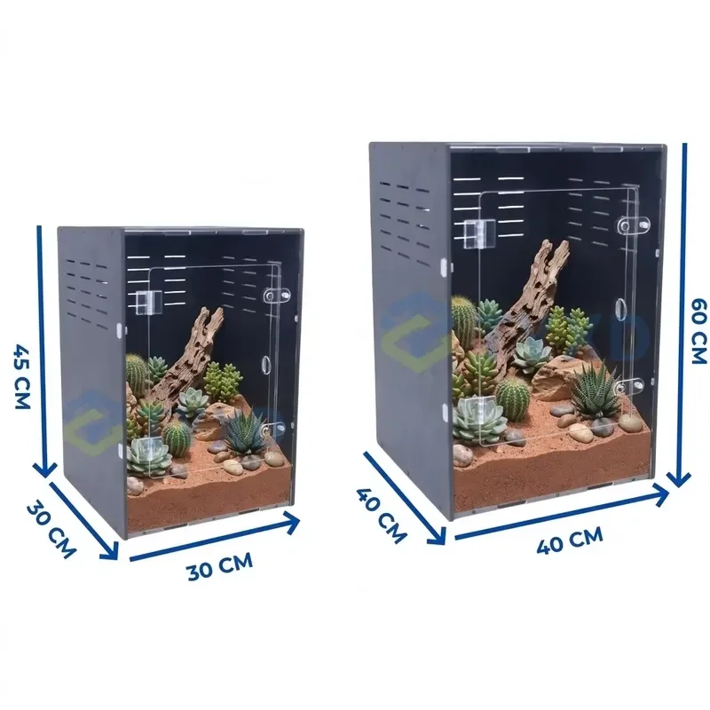 Stackable PVC Acrylic Reptile Terrarium Pet Enclosures Box Classic Simple Design Breeding Reptile Cages & Houses Habitat