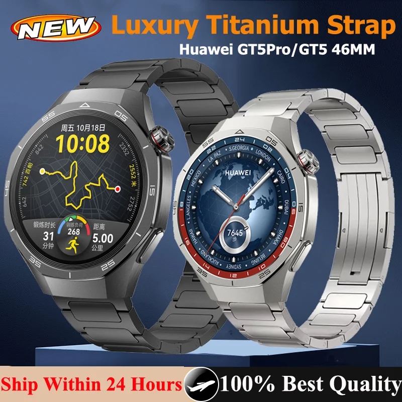 22mm Luxury Titanium Strap For Huawei Watch GT5Pro/GT2 3 4 5 46MM Bracelet Correa For Huawei GT2Pro GT2e Honor 4Pro/GSPro GS3 3i